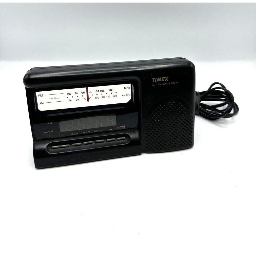 Rare Timex Model TX222B AM/FM Alarm Clock Radio w/See through Radio Dial-TESTED